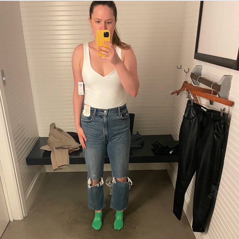 Abercrombie Ankle Straight Ultra High Rise Jeans 30 / 10R Distressed